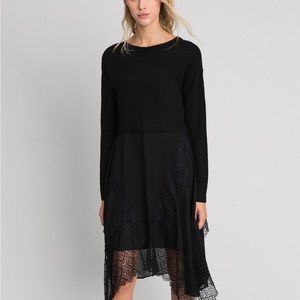 TWINSET Knitted dress with georgette and lace